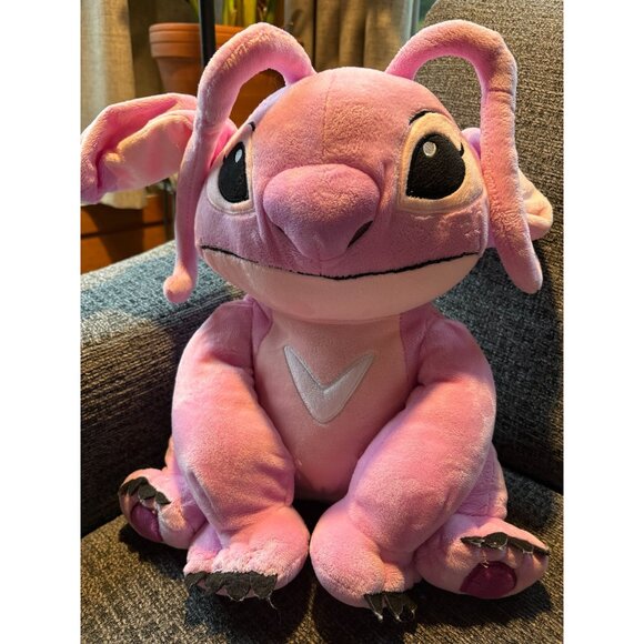 Disney Stitch Angel Plush Stuffed Toy Pink 12" Soft Cuddly Doll For Kids - Picture 4 of 10